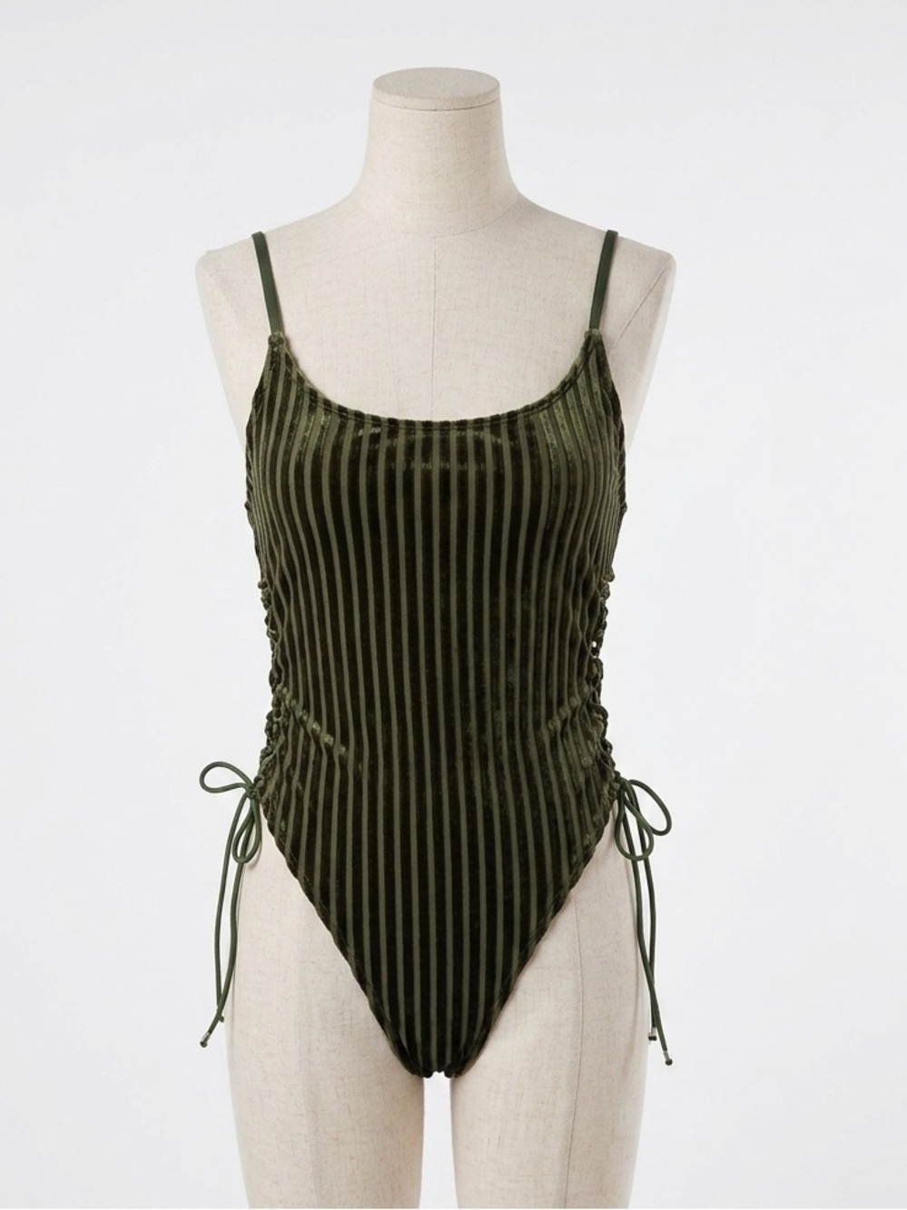 Angel Biba Velvet Ruched Side Tie Bodysuit Size 8 Whimsigoth Goth Grunge Y2K